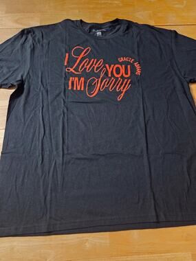 Gracie Abrams Graphic Tee XXL Black I Love You I'm Sorry Lyrics Shirt